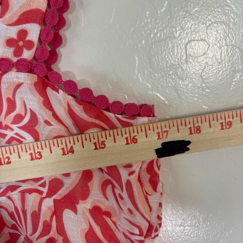 Kate Spade Silk Linen Sleeveless Blouse Bow Top Size 10 Tank Top Pink White - Picture 5 of 7